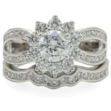 Alamode Rhodium Brass Ring with AAA Grade CZ in Clear - Alamode - Flyclothing LLC