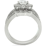 Alamode Rhodium Brass Ring with AAA Grade CZ in Clear - Alamode - Flyclothing LLC