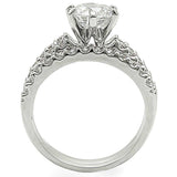 Alamode Rhodium Brass Ring with AAA Grade CZ in Clear - Alamode - Flyclothing LLC