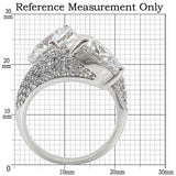 Alamode Rhodium Brass Ring with AAA Grade CZ in Clear - Alamode - Flyclothing LLC