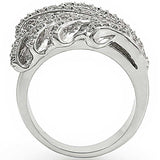 Alamode Rhodium Brass Ring with AAA Grade CZ in Clear - Alamode - Flyclothing LLC