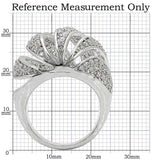 Alamode Rhodium Brass Ring with AAA Grade CZ in Clear - Alamode - Flyclothing LLC