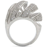 Alamode Rhodium Brass Ring with AAA Grade CZ in Clear - Alamode - Flyclothing LLC