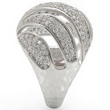 Alamode Rhodium Brass Ring with AAA Grade CZ in Clear - Alamode - Flyclothing LLC