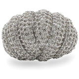 Alamode Rhodium Brass Ring with AAA Grade CZ in Clear - Alamode - Flyclothing LLC