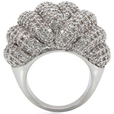Alamode Rhodium Brass Ring with AAA Grade CZ in Clear - Alamode - Flyclothing LLC