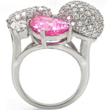 Alamode Rhodium Brass Ring with AAA Grade CZ in Multi Color - Alamode - Flyclothing LLC