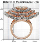 Alamode Rose Gold + Rhodium Brass Ring with Top Grade Crystal in Clear - Alamode - Flyclothing LLC