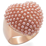 Alamode Rose Gold Brass Ring with Synthetic Pearl in Rose - Alamode - Flyclothing LLC