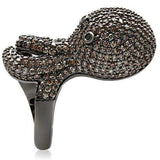 Alamode Ruthenium Brass Ring with AAA Grade CZ in Multi Color - Alamode - Flyclothing LLC