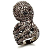 Alamode Ruthenium Brass Ring with AAA Grade CZ in Multi Color - Alamode - Flyclothing LLC