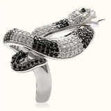 Alamode Rhodium + Ruthenium Brass Ring with AAA Grade CZ in Black Diamond - Alamode - Flyclothing LLC