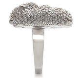 Alamode Rhodium + Ruthenium Brass Ring with AAA Grade CZ in Black Diamond - Alamode - Flyclothing LLC