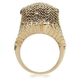 Alamode Gold+Ruthenium Brass Ring with AAA Grade CZ in Multi Color - Alamode - Flyclothing LLC