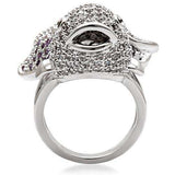 Alamode Rhodium Brass Ring with AAA Grade CZ in Multi Color - Alamode - Flyclothing LLC