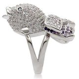 Alamode Rhodium Brass Ring with AAA Grade CZ in Multi Color - Alamode - Flyclothing LLC