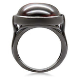 Alamode Ruthenium Brass Ring with AAA Grade CZ in Garnet - Alamode - Flyclothing LLC