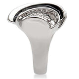 Alamode Rhodium Brass Ring with AAA Grade CZ in Clear - Alamode - Flyclothing LLC