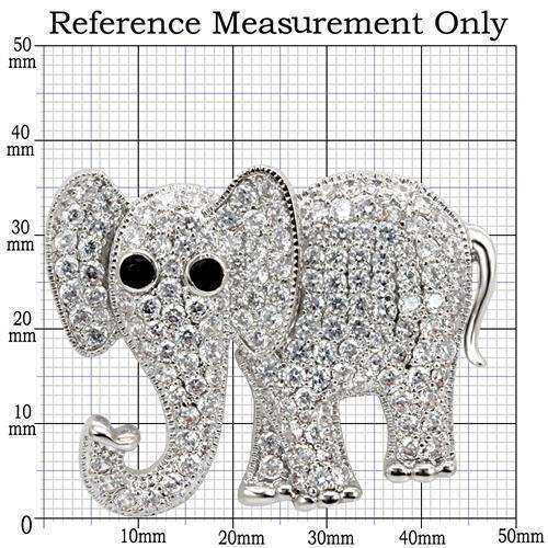 Alamode Imitation Rhodium Brass Brooches with AAA Grade CZ in Black Diamond - Alamode - Flyclothing LLC