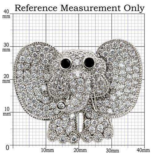 Alamode Imitation Rhodium Brass Brooches with AAA Grade CZ in Black Diamond - Alamode - Flyclothing LLC