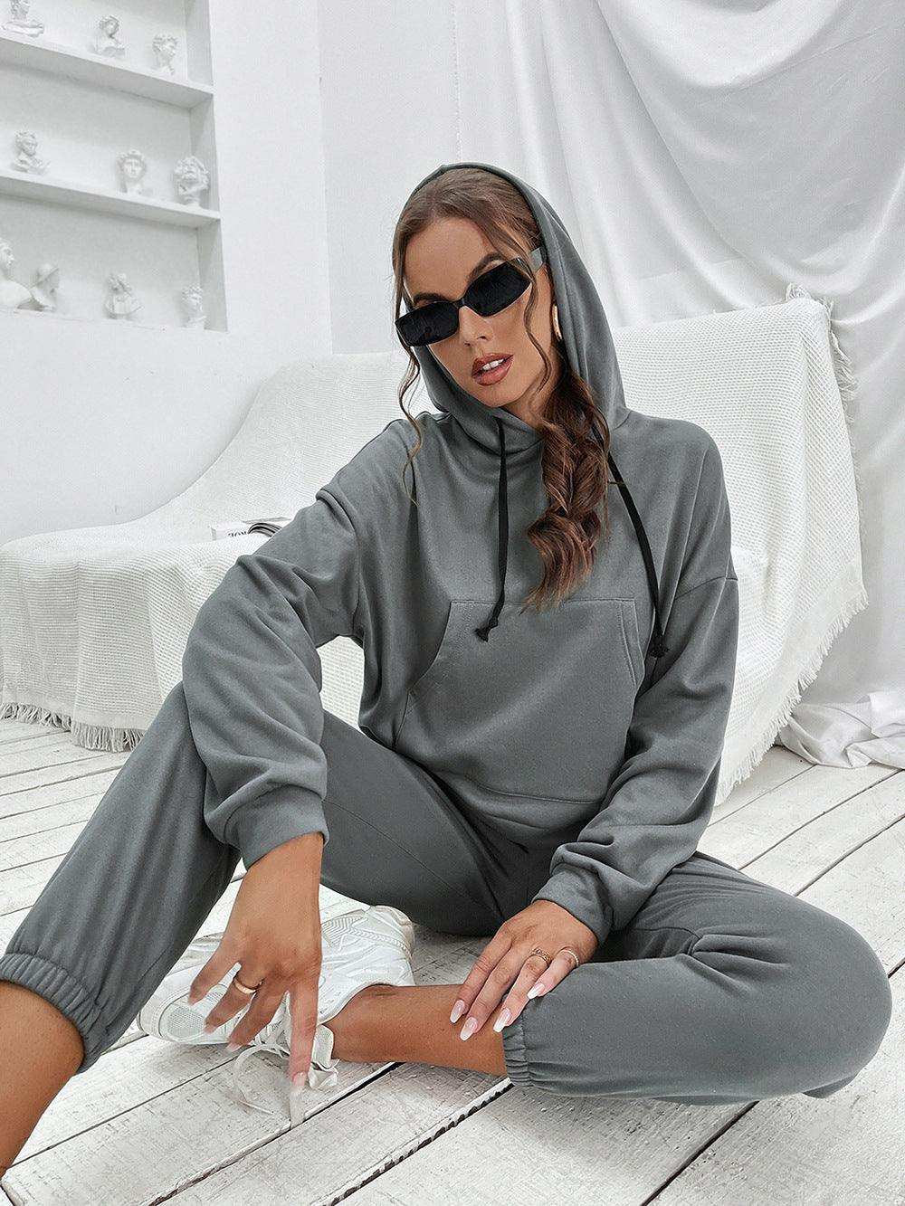 Sports Hoodie and Joggers Set - Trendsi - Flyclothing LLC