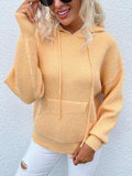 Drawstring Dropped Shoulder Hooded Sweater - Trendsi - Flyclothing LLC