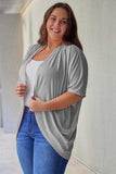 Plus Size Ribbed Cocoon Cover Up - Trendsi - Flyclothing LLC