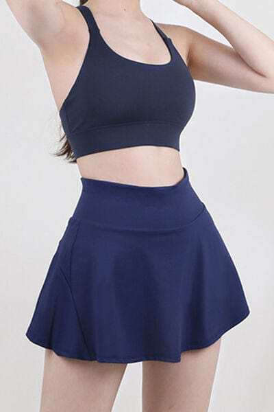 High Waist Pleated Active Skirt - Trendsi - Flyclothing LLC