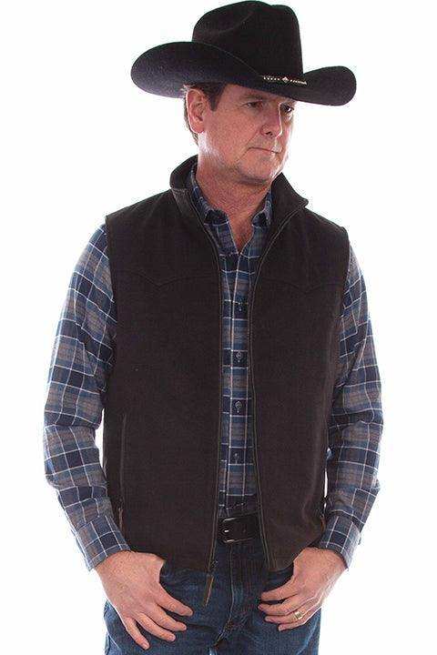 Scully Leather 100% Leather Black Lamb Men's Vest - Scully Leather - Flyclothing LLC