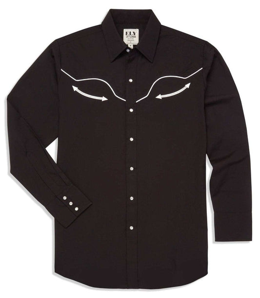 Men's Ely Cattleman Long Sleeve Retro Solid With Piping - Ely Cattleman - Flyclothing LLC