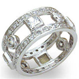 Alamode High-Polished 925 Sterling Silver Ring with AAA Grade CZ in Clear - Alamode - Flyclothing LLC