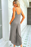 Round Neck Pocketed Sleeveless Jumpsuit - Trendsi - Flyclothing LLC