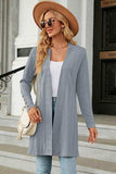 Open Front Long Sleeve Cardigan - Trendsi - Flyclothing LLC