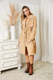 Culture Code Full Size Tied Trench Coat with Pockets - Trendsi - Flyclothing LLC