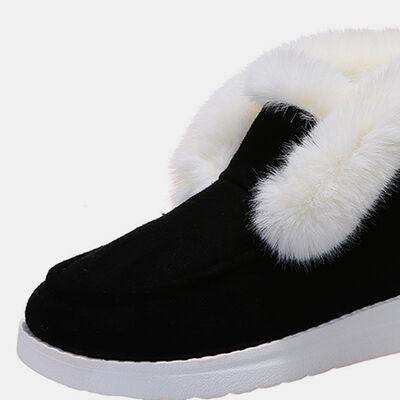 Furry Suede Snow Boots - Trendsi - Flyclothing LLC