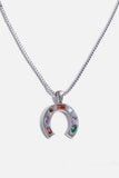 Inlaid Zircon Pendant Stainless Steel Necklace - Trendsi - Flyclothing LLC