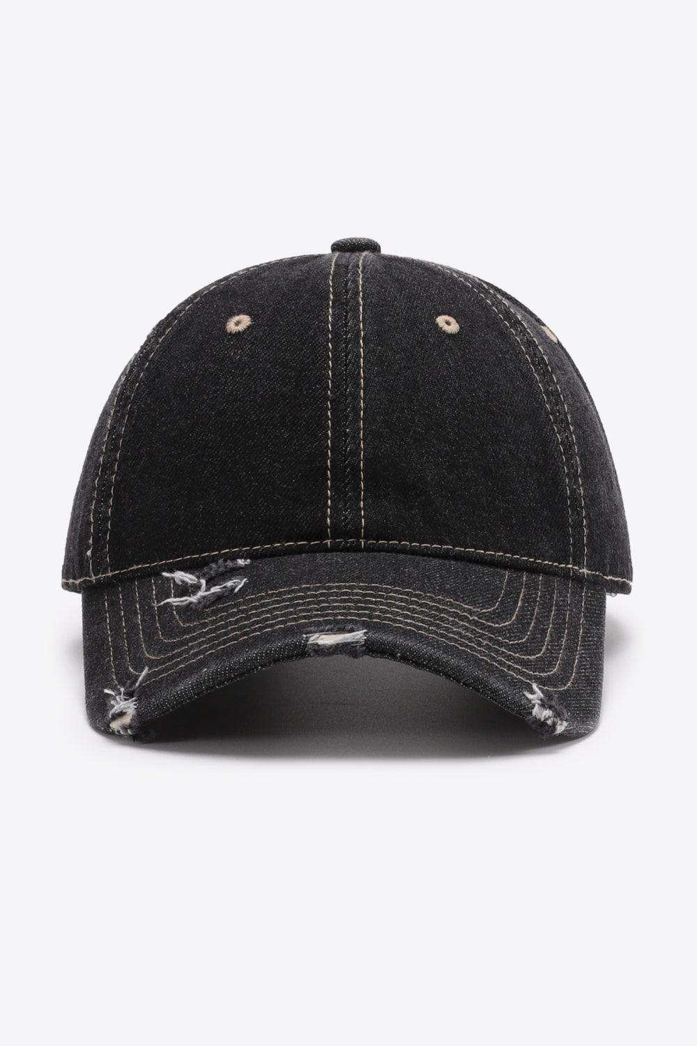 Distressed Adjustable Baseball Cap - Trendsi - Flyclothing LLC