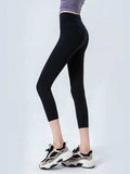 Wide Waistband Cropped Sports Leggings - Trendsi - Flyclothing LLC