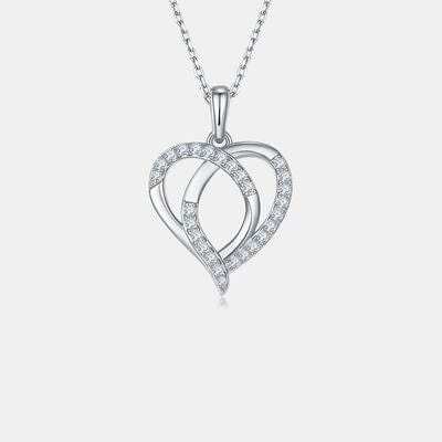 Moissanite 925 Sterling Silver Heart Shape Necklace - Trendsi - Flyclothing LLC