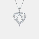 Moissanite 925 Sterling Silver Heart Shape Necklace - Trendsi - Flyclothing LLC