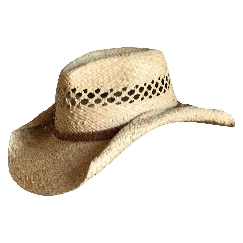 Raffia Straw Western Cowboy Hat with Vented Crown - Rockmount Clothing - Flyclothing LLC