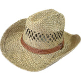 Rockmount Clothing Raffia Straw Western Cowboy Hat with Concho String Band - Rockmount Clothing - Flyclothing LLC