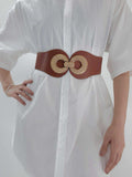 Alloy Buckle Elastic PU Belt - Trendsi - Flyclothing LLC
