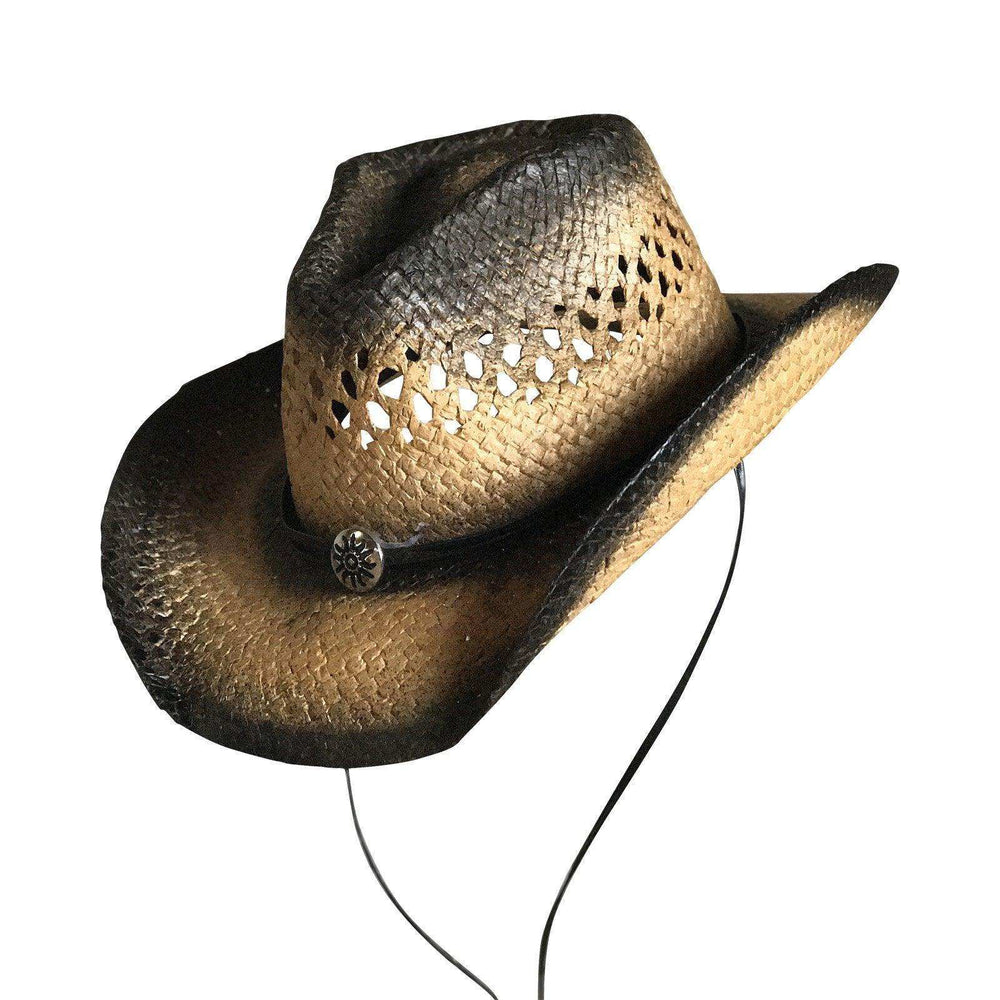 Raffia Straw 2-Tone Pinch Crease Western Cowboy Hat - Rockmount Clothing - Flyclothing LLC