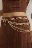 Rhinestone Decor Metal Chain Belt - Trendsi - Flyclothing LLC