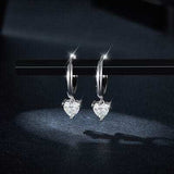 1 Carat Moissanite 925 Sterling Silver Heart Earrings - Trendsi - Flyclothing LLC