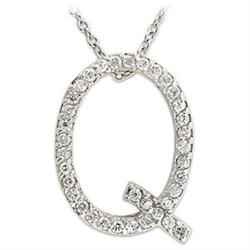 Alamode Rhodium Brass Pendant with AAA Grade CZ in Clear - Alamode - Flyclothing LLC