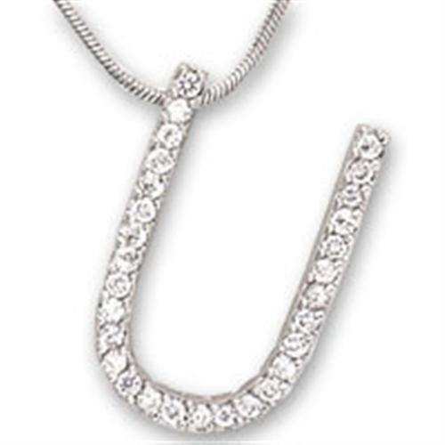 Alamode Rhodium Brass Pendant with AAA Grade CZ in Clear - Alamode - Flyclothing LLC