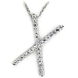 Alamode Rhodium Brass Pendant with AAA Grade CZ in Clear - Alamode - Flyclothing LLC