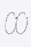 Inlaid Moissanite 925 Sterling Silver Hoop Earrings - Trendsi - Flyclothing LLC